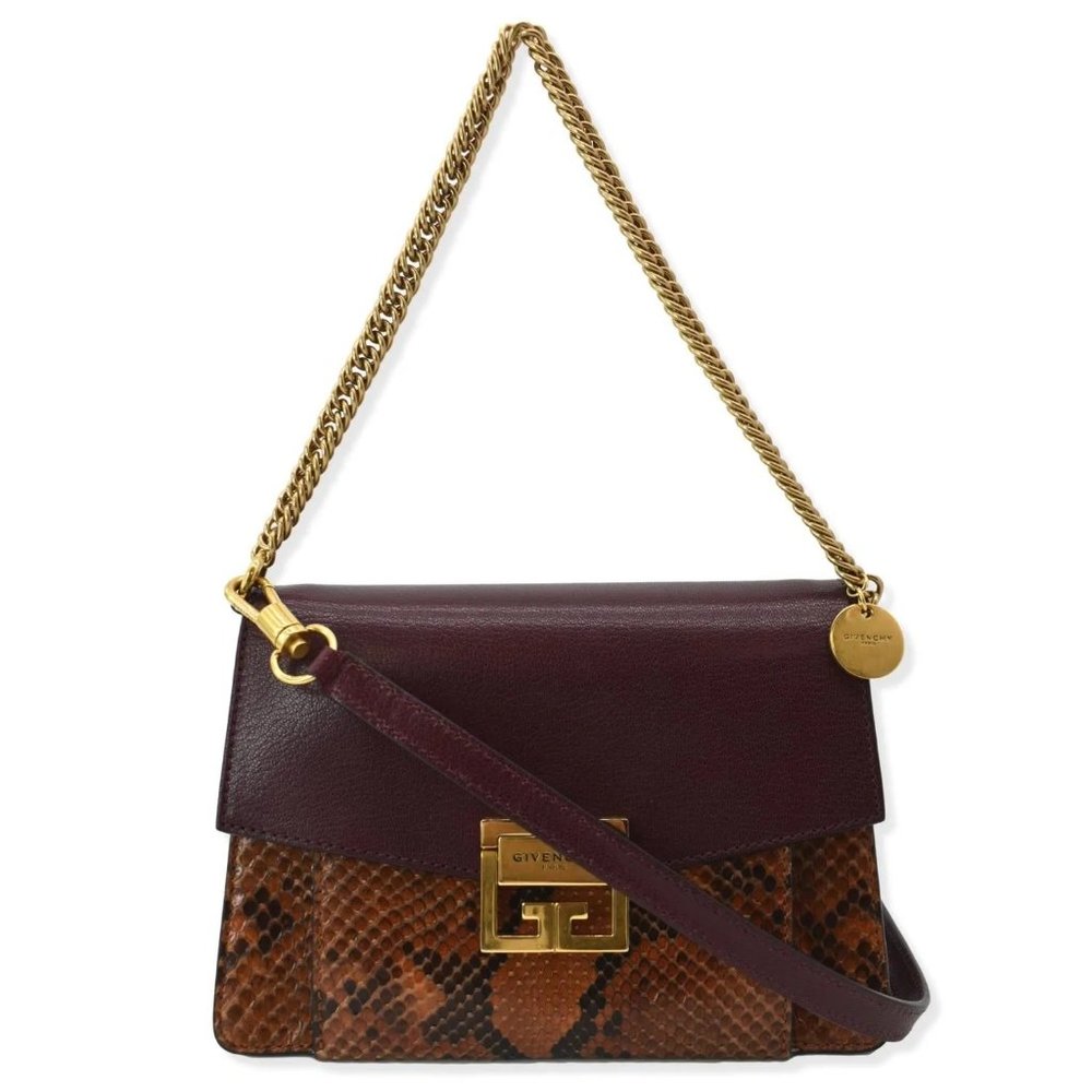 Givenchy Gv3 Small Python Leather Shoulder Bag Multic… Gem